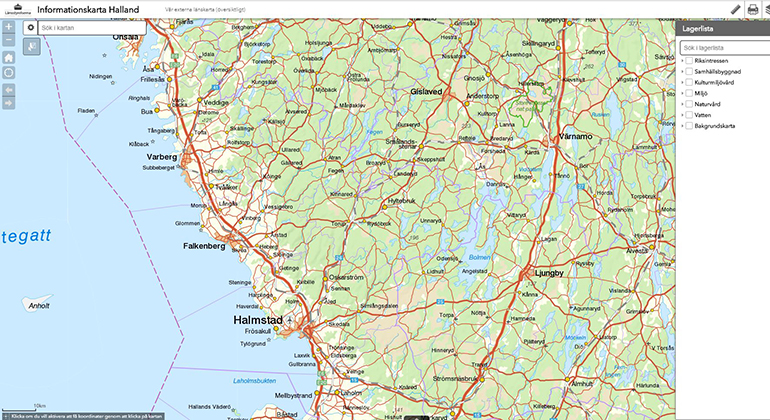 Informationskarta Halland – ett nytt WebbGIS för allmänhet och